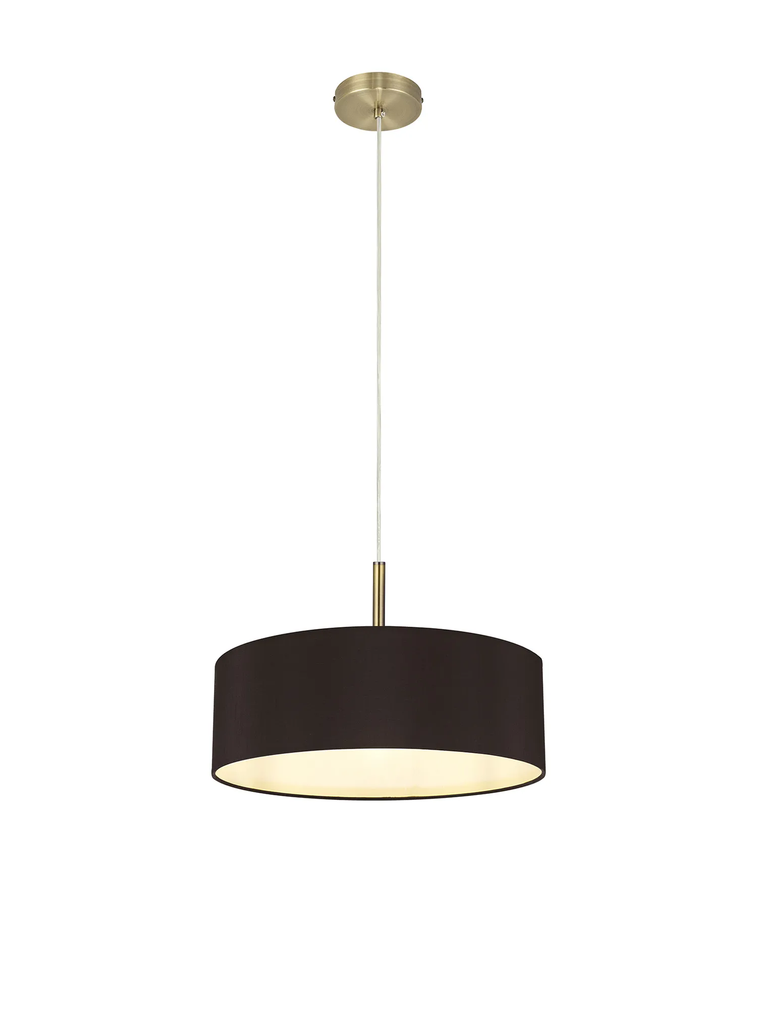 Baymont 45cm 5 Light Pendant Antique Brass, Black/White DK0749  Deco Baymont AB BL